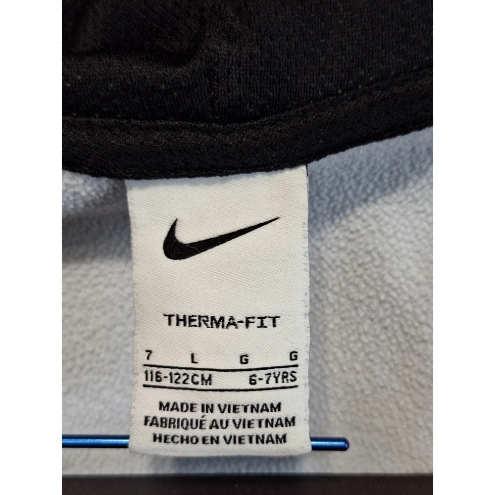 Lot Of 2 Nike Track Jacket Boys 7/L Gray Blue Dri Fit Therma Fleece Lined Zip Up